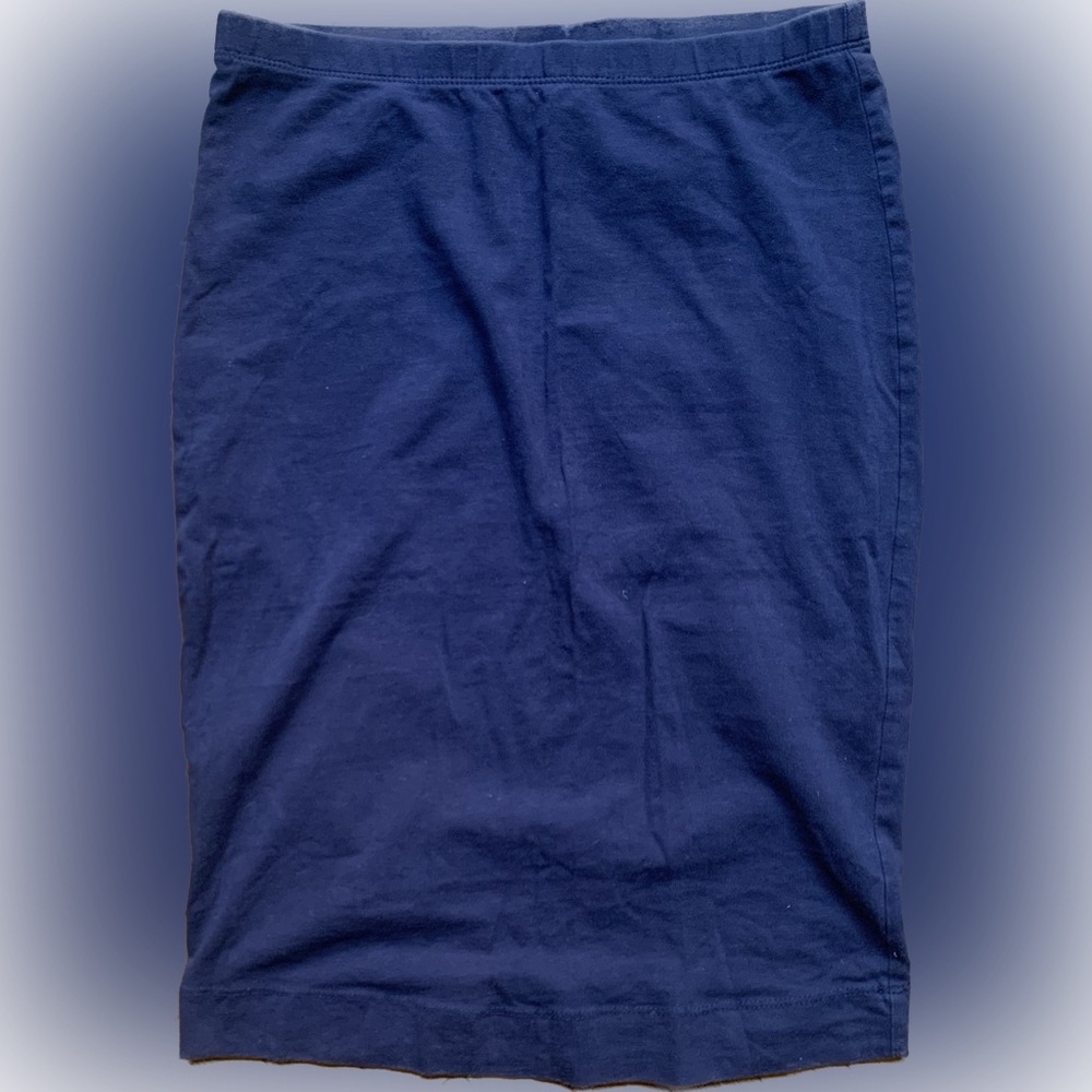 *** H&M Basic Bodycon Jersey Midi Skirt | Dark Blue | Sz S
